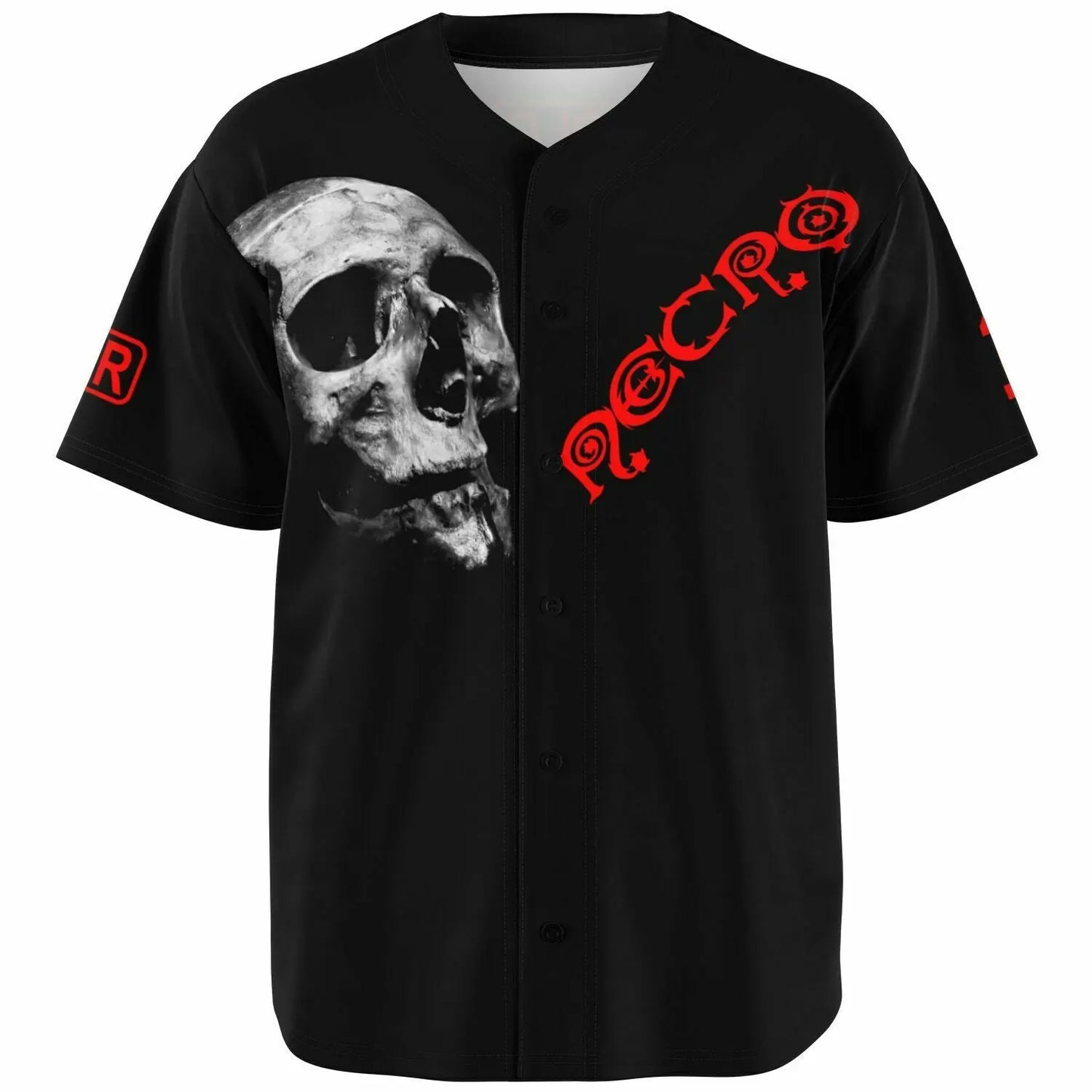 Necro - Skull Red Logo - Baseball Jersey NECRO SUPER STORE