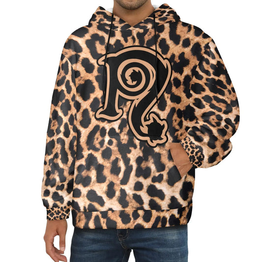 Necro - N Symbol Leopard Fleece Velour Hoodie interestprint