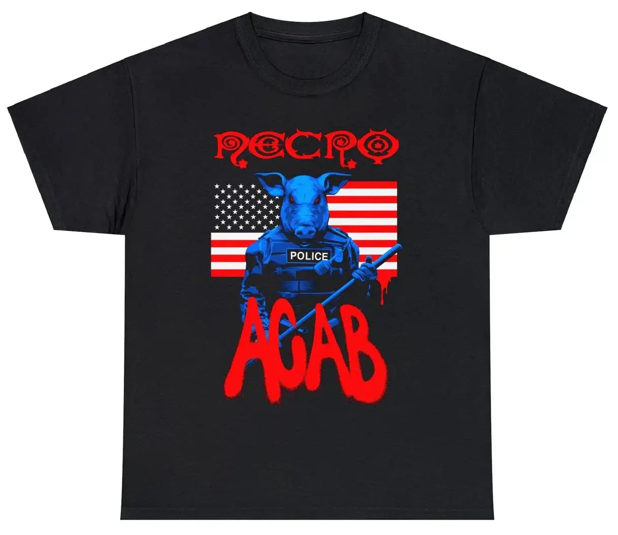 Necro - ACAB - Heavy Cotton Tee - Gilden 5000 NECRO SUPER STORE