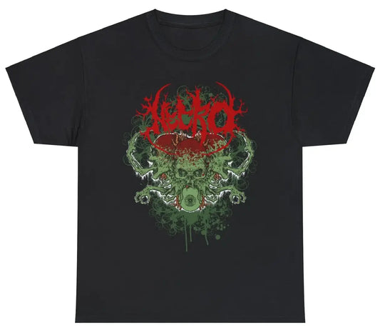 Necro - 3 Skulls Riddick - Heavy Cotton Tee - Gilden 5000 - Black NECRO SUPER STORE