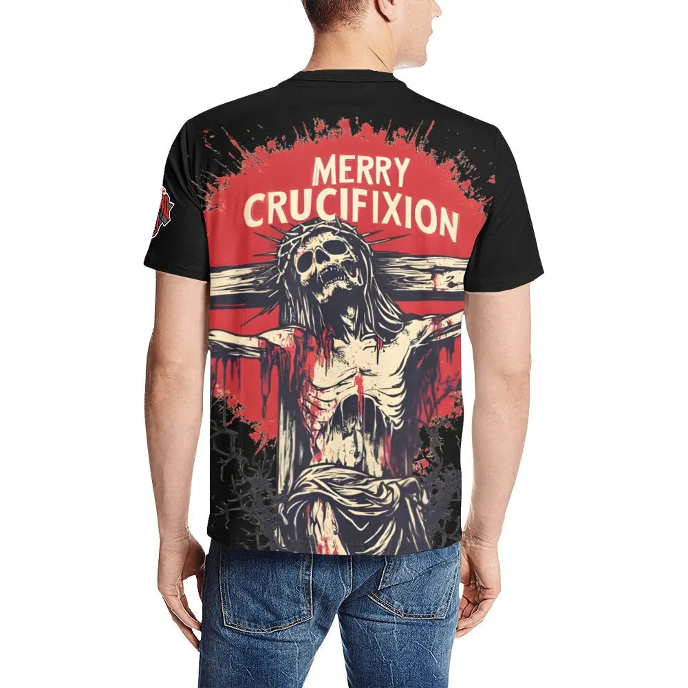 Merry Crucifixion - All Over Print T-shirt Inkedjoy