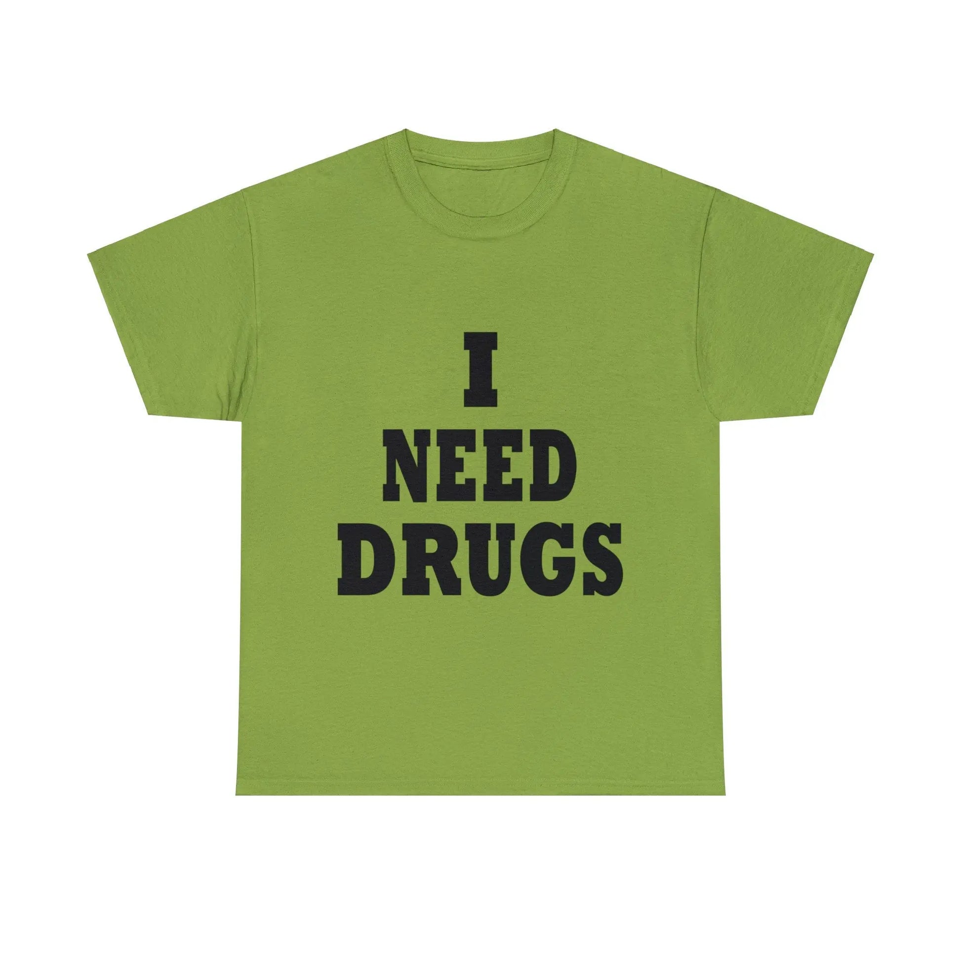 Necro - I Need Drugs Slogan - Heavy Cotton Tee - Gilden 5000 - NECRO SUPER STORE