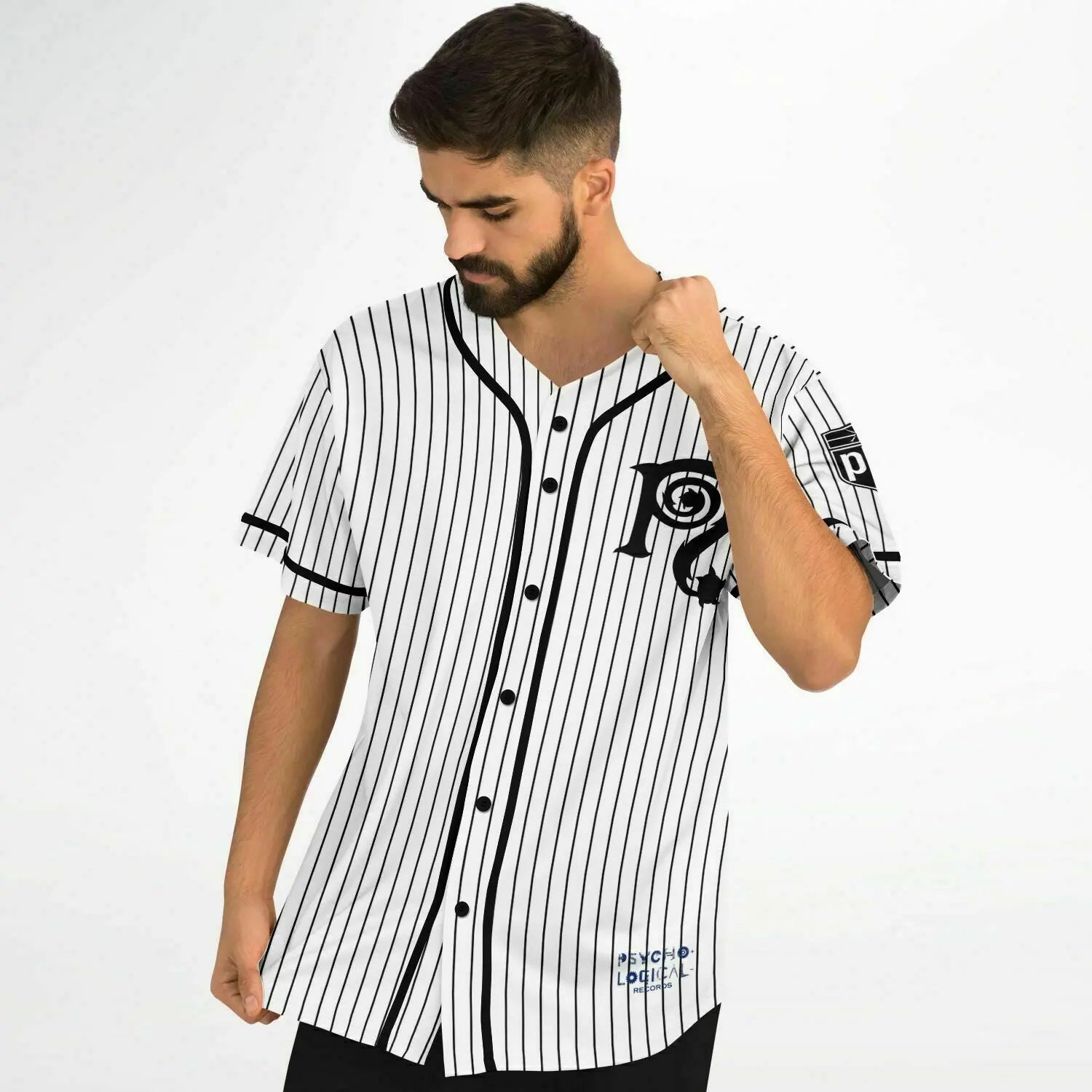 Necro - Pinstriped Baseball Jersey NECRO SUPER STORE