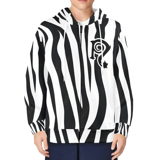 Necro - N Symbol - Zebra Fleece Velour Hoodie interestprint