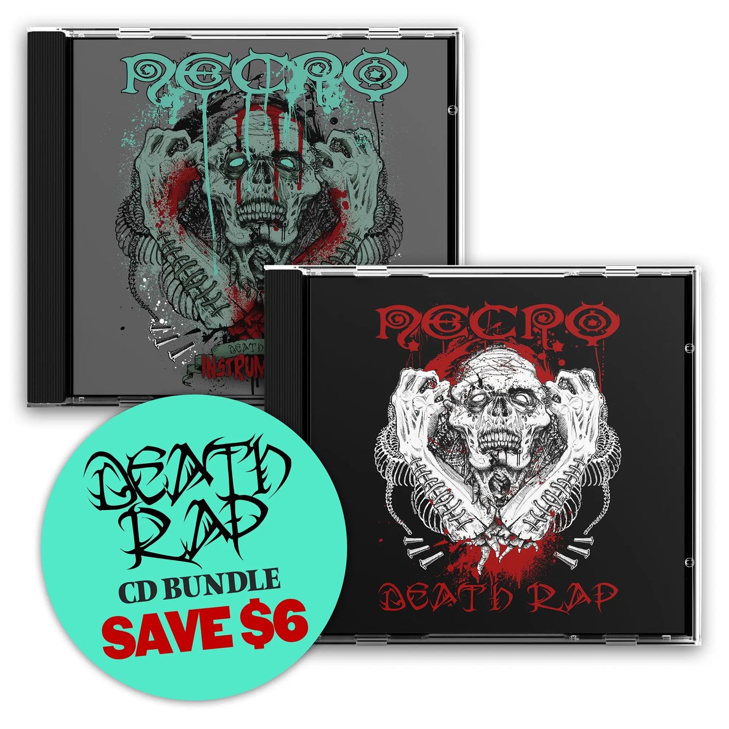 Necro - Death Rap - Main Album & Instrumentals - YOU SAVE $6 - YOU GET 2 CDS TOTAL - NECRO SUPER STORE