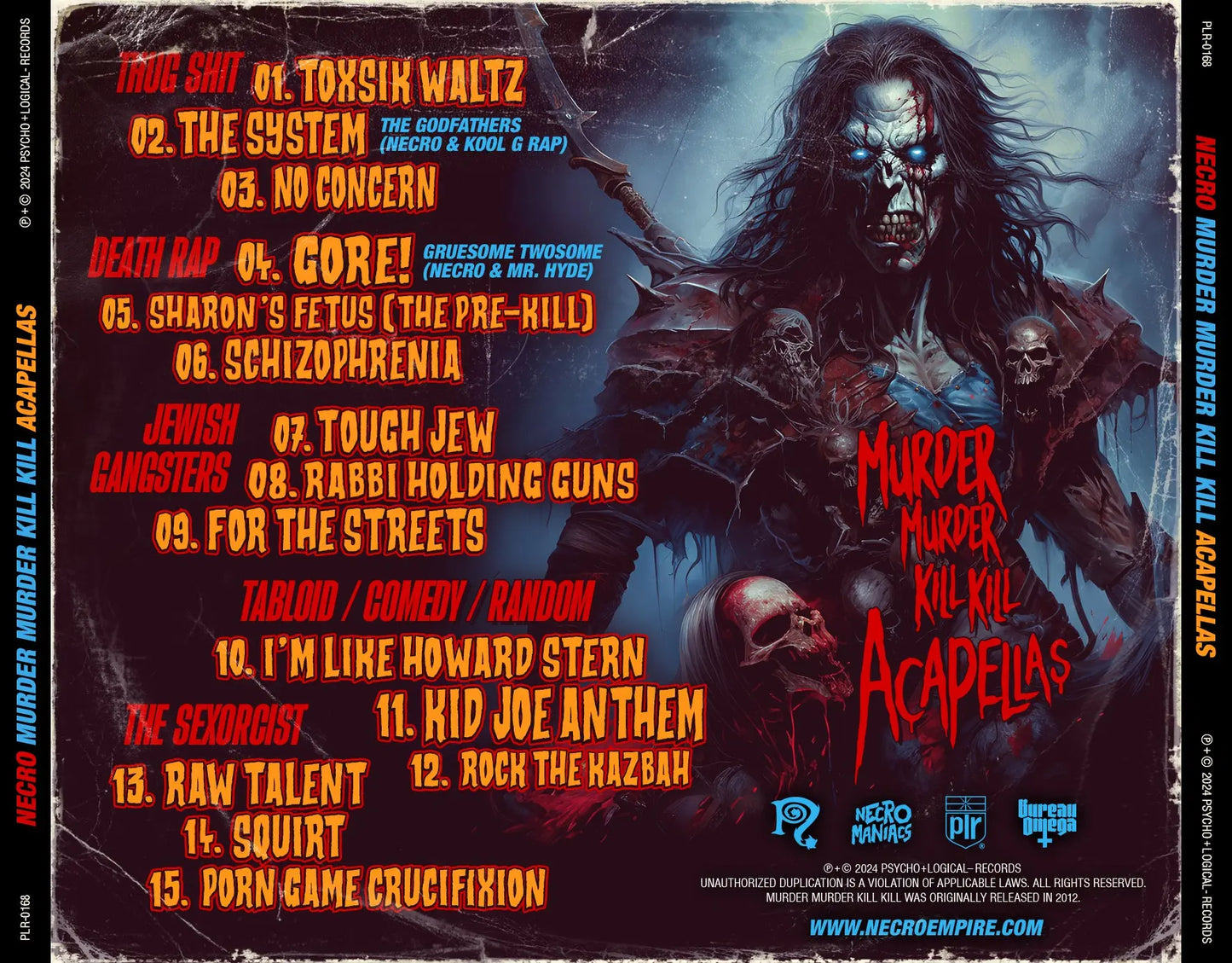 NECRO - The Murder Murder Kill Kill Double EP - Acapellas CD - NECRO SUPER STORE