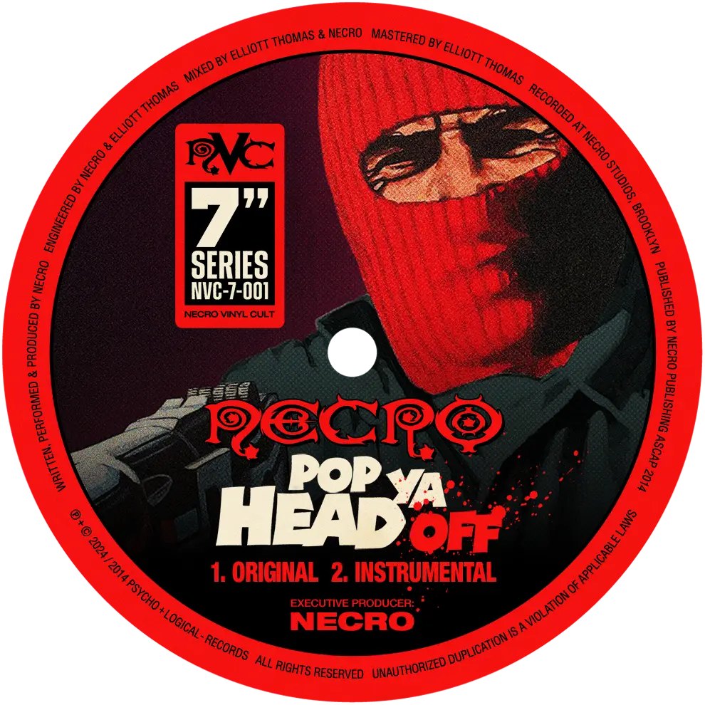 NECRO - "Pop Ya Head Off / Smooth Crimy" 7" Inch Vinyl NECRO SUPER STORE