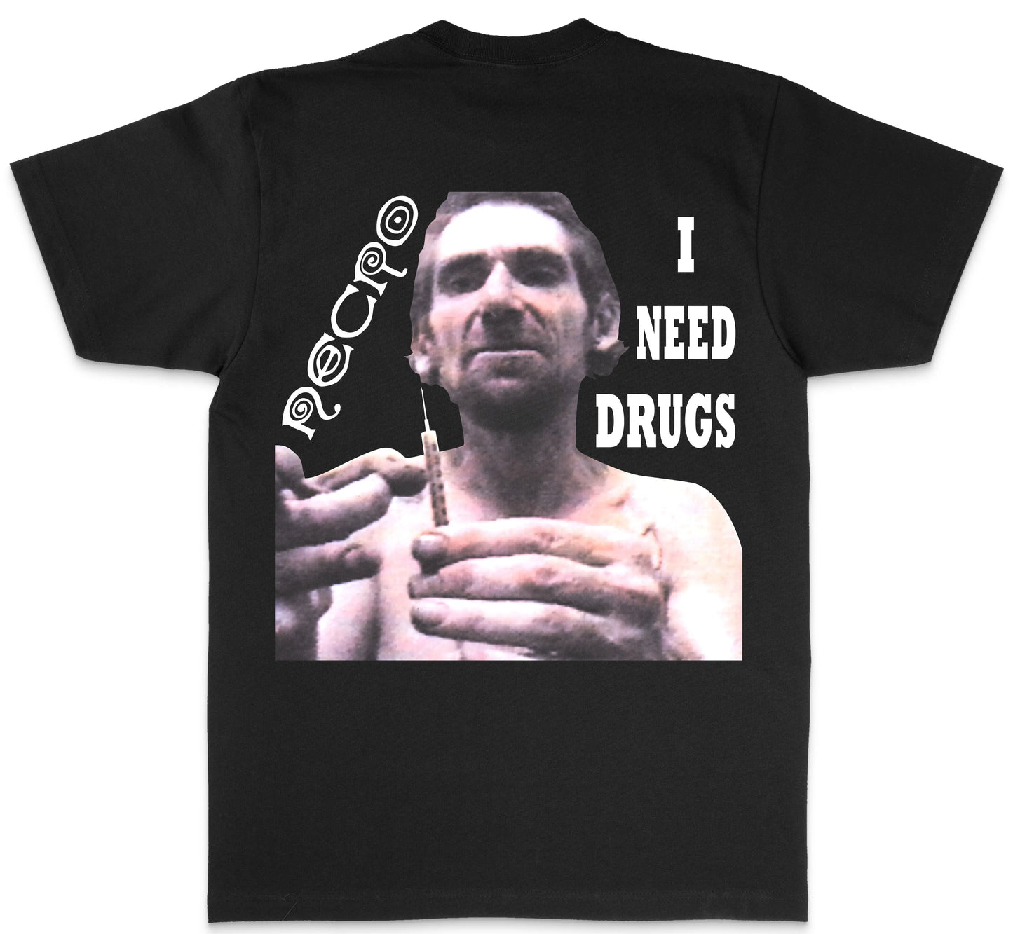 Necro - I Need Drugs OG Shirt - Heavy Cotton Tee - Gilden 5000 NECRO SUPER STORE