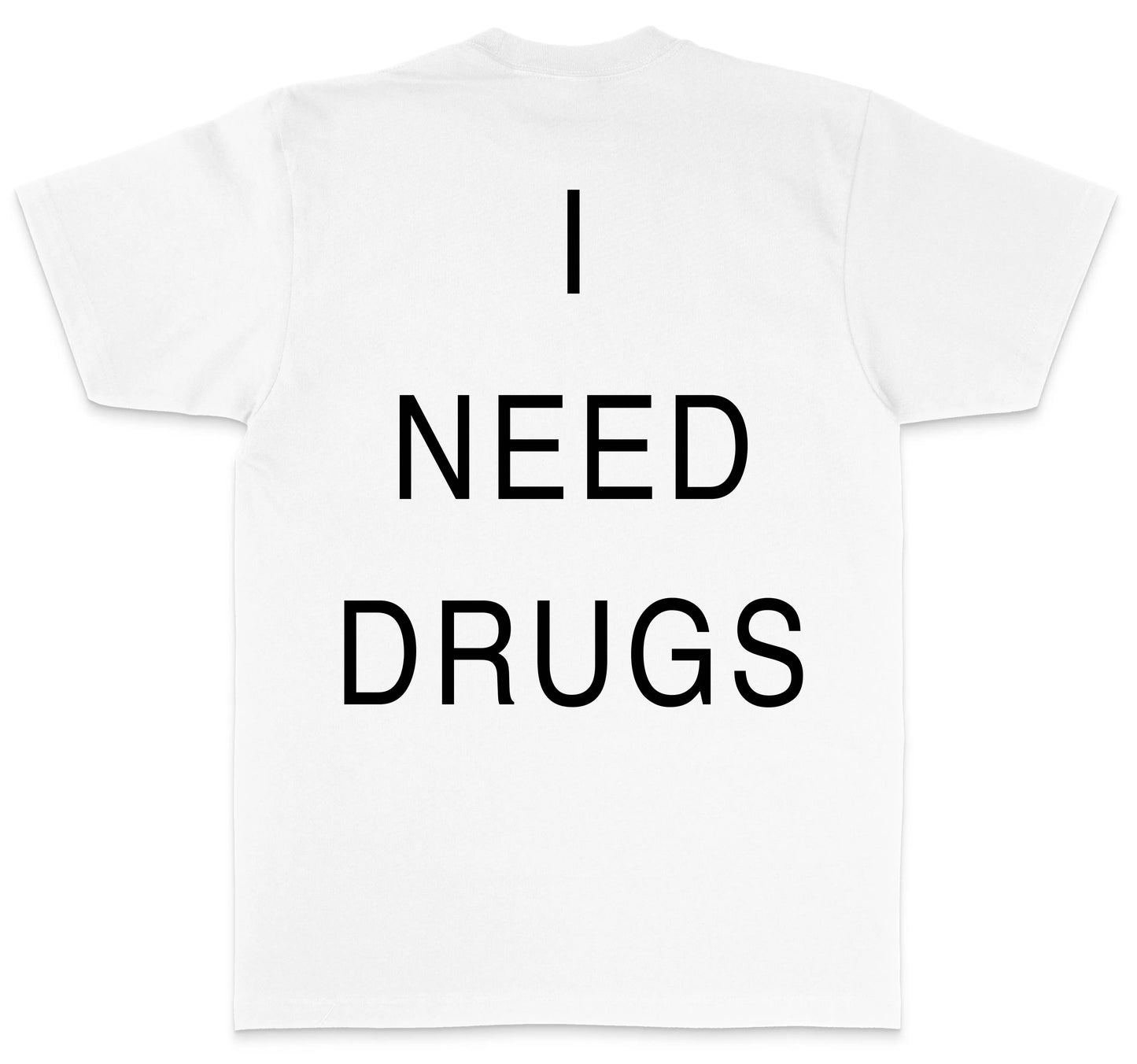 Necro - I Need Drugs OG Shirt White - Heavy Cotton Tee - Gilden 5000 NECRO SUPER STORE