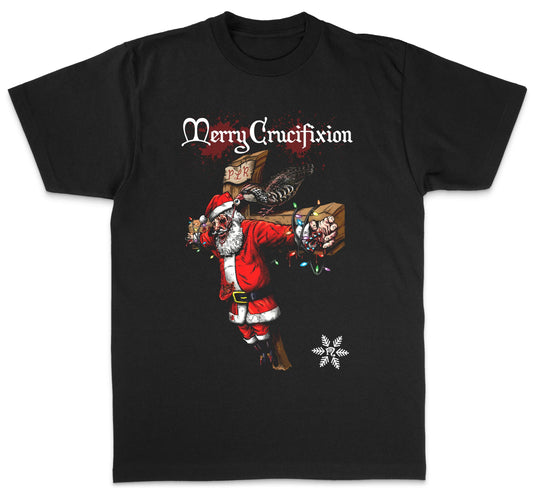 Merry Crucifixion OG - Heavy Cotton Tee - Gilden 5000 NECRO SUPER STORE