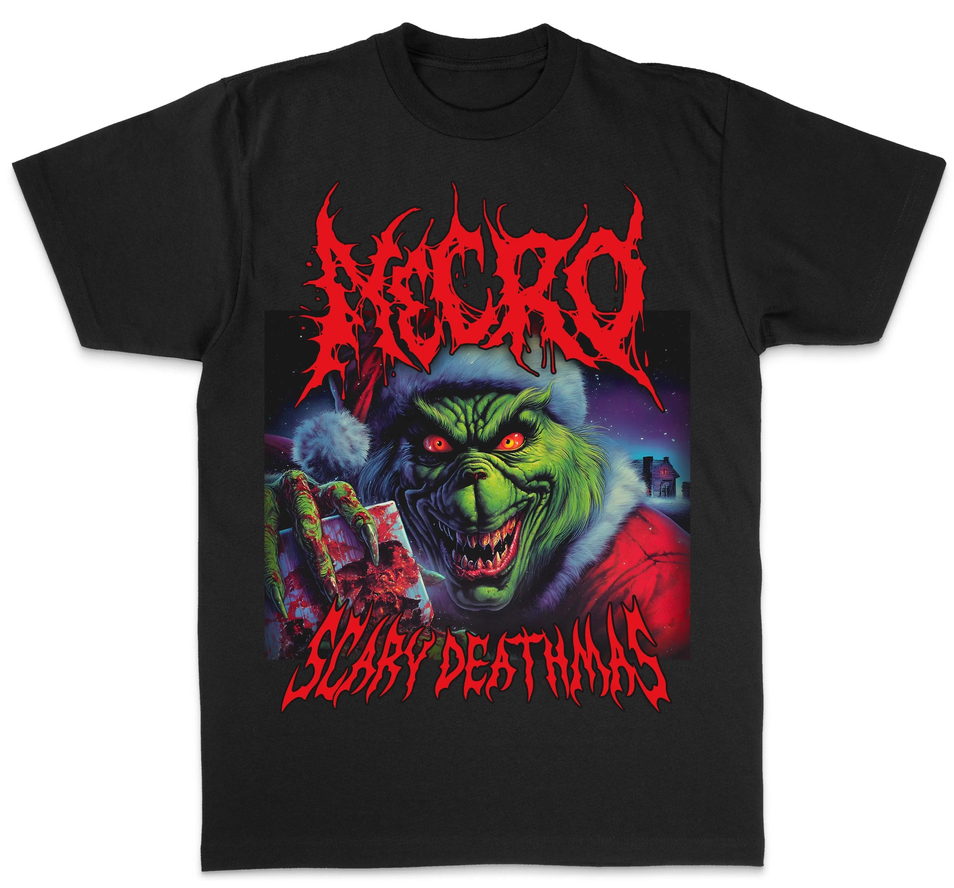 Necro - Scary Deathmas - Heavy Cotton Tee - Gilden 5000 Printify