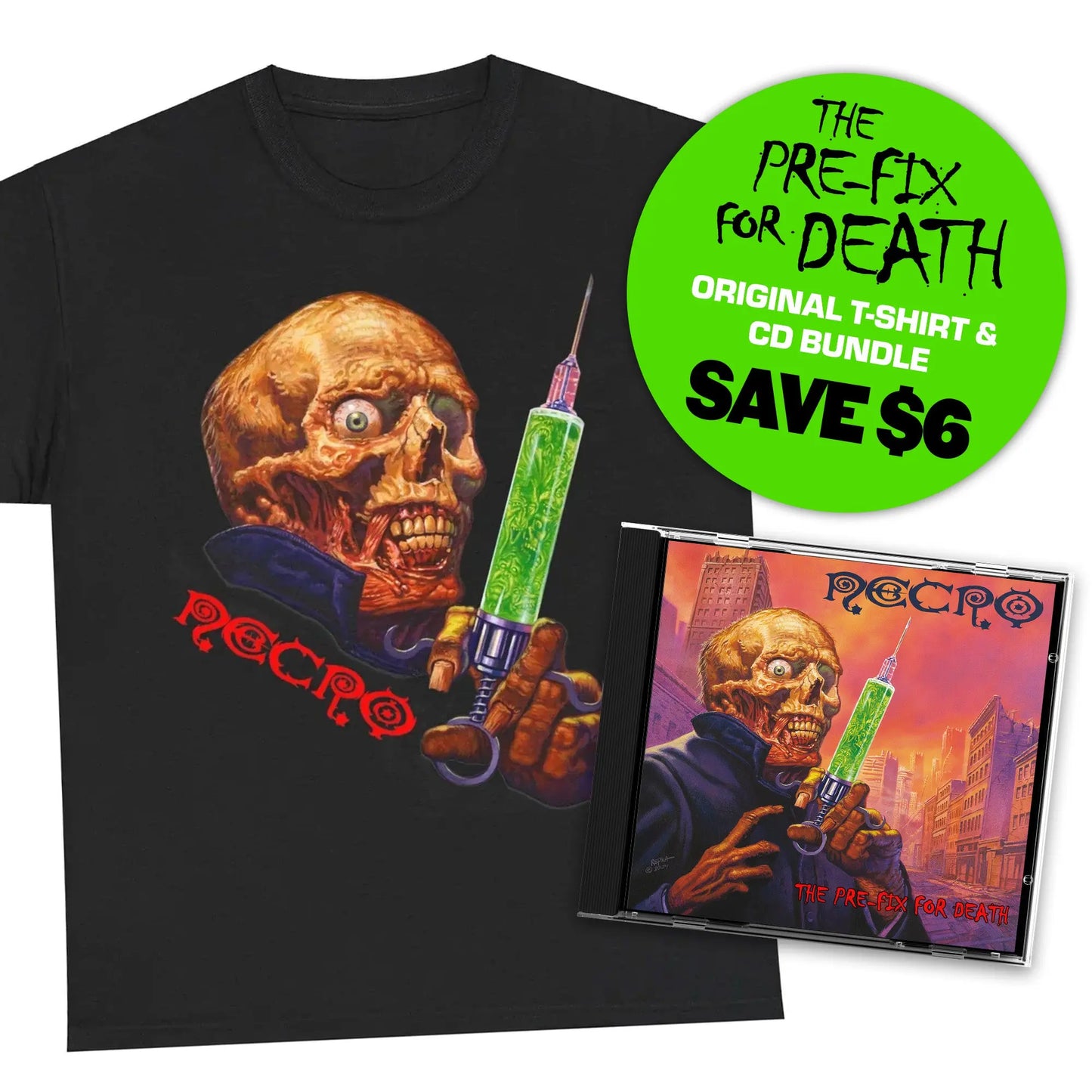 Necro - The Pre-Fix For Death - CD & Original Shirt Bundle - YOU SAVE $6 - NECRO SUPER STORE