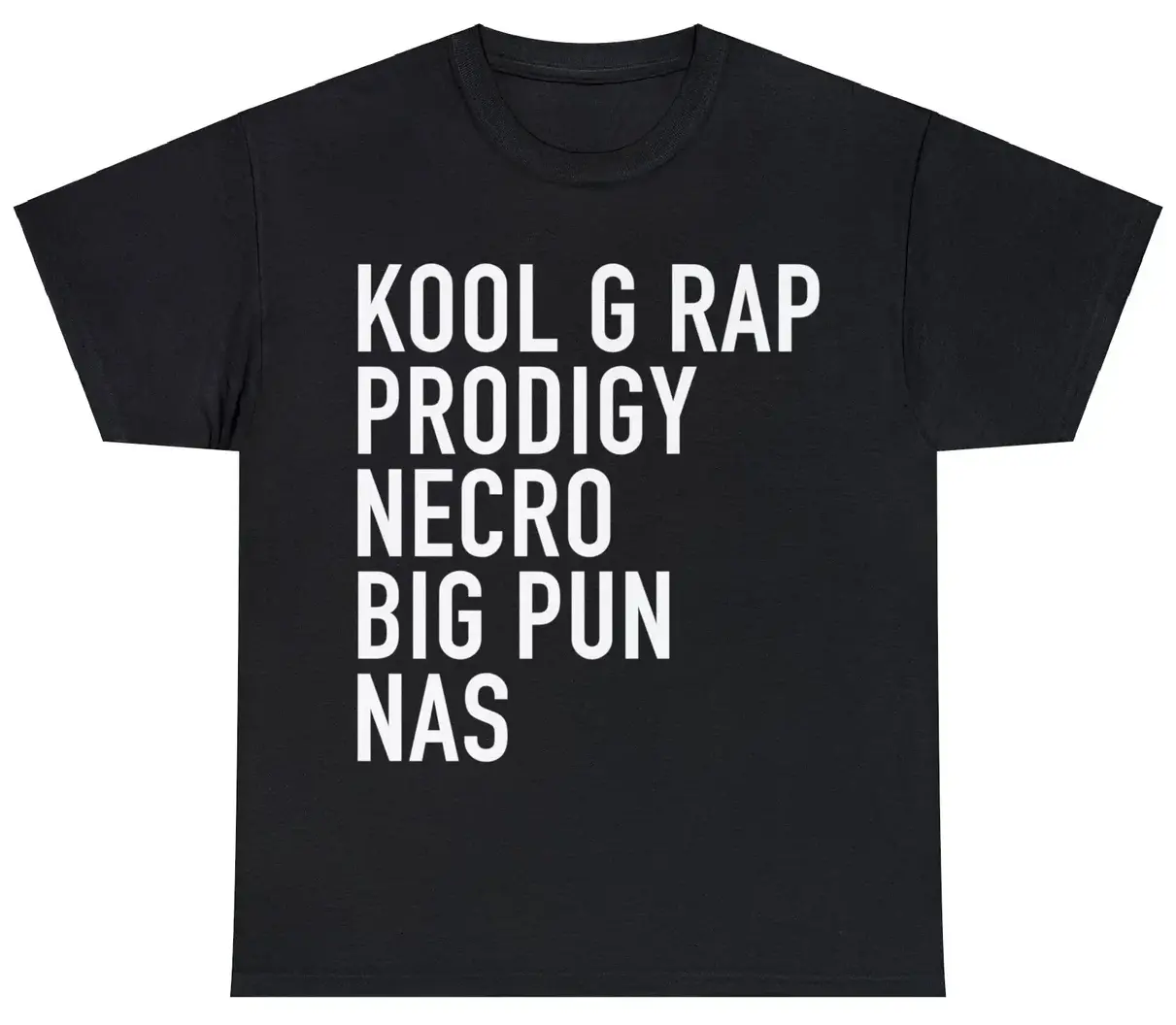 Top 5 Best Rappers - Heavy Cotton Tee - Gilden 5000 - Blk/Wht NECRO SUPER STORE