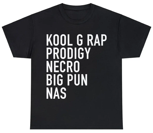 Top 5 Best Rappers - Heavy Cotton Tee - Gilden 5000 - Blk/Wht NECRO SUPER STORE