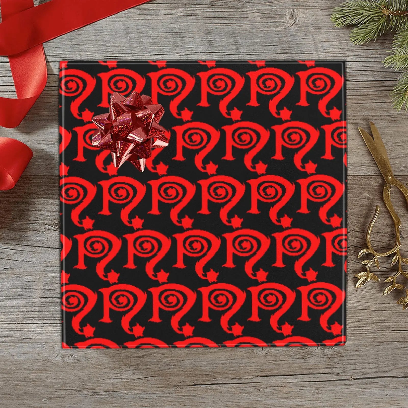 Necro - Red N Symbol - Gift Wrapping Paper - 58" x 23" (1 Roll) interestprint