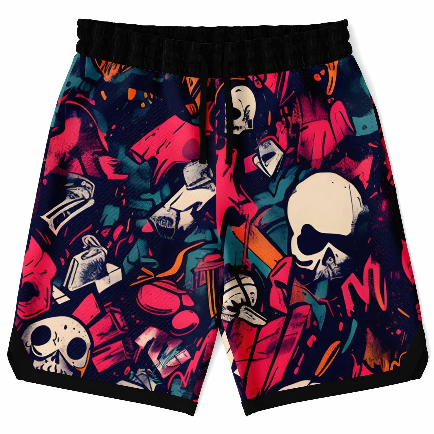 Hardcore Hiphop - Skull Collage - Basketball Shorts - NECRO SUPER STORE