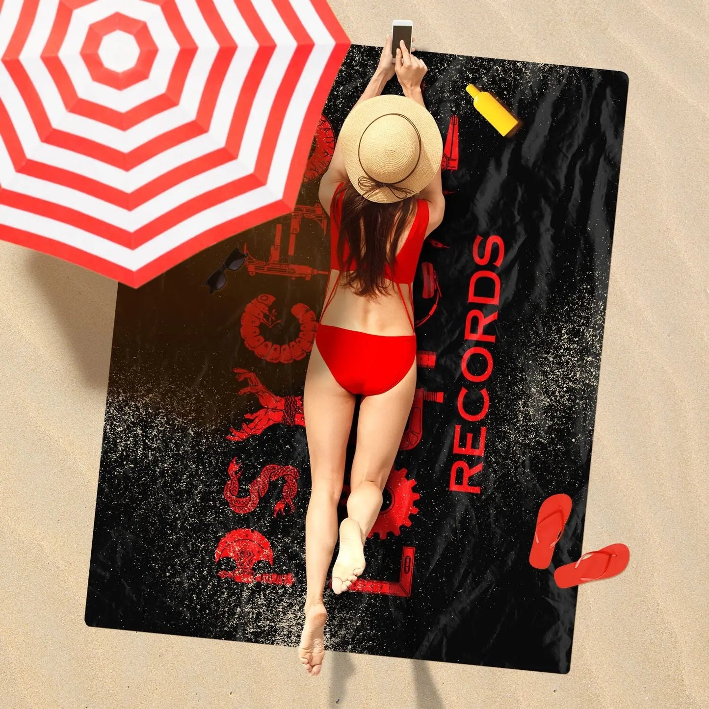 Psycho+Logical-Records - OG Logo - Beach Towel - NECRO SUPER STORE