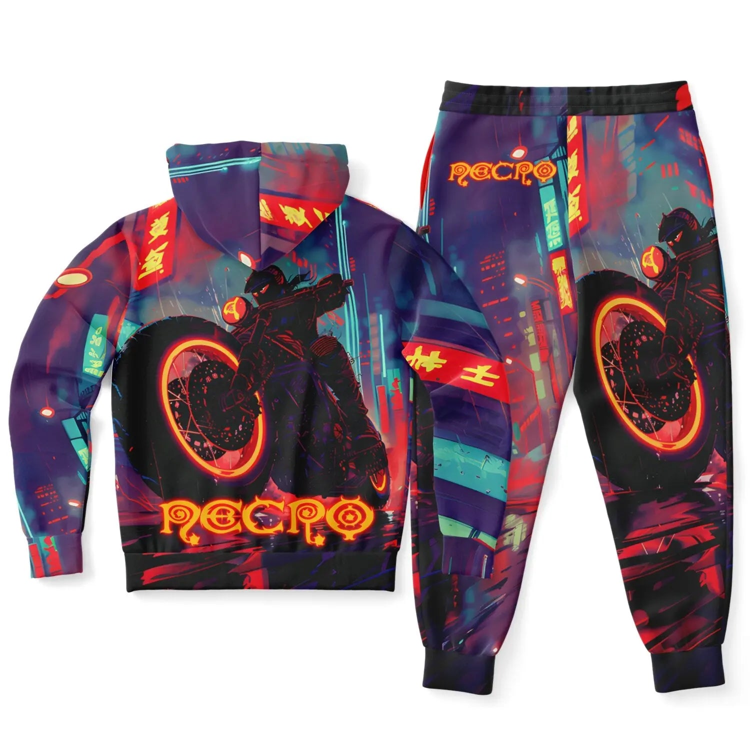 Necro - Glowing Bike - Zip-up Hoodie & Jogger Pants - NECRO SUPER STORE