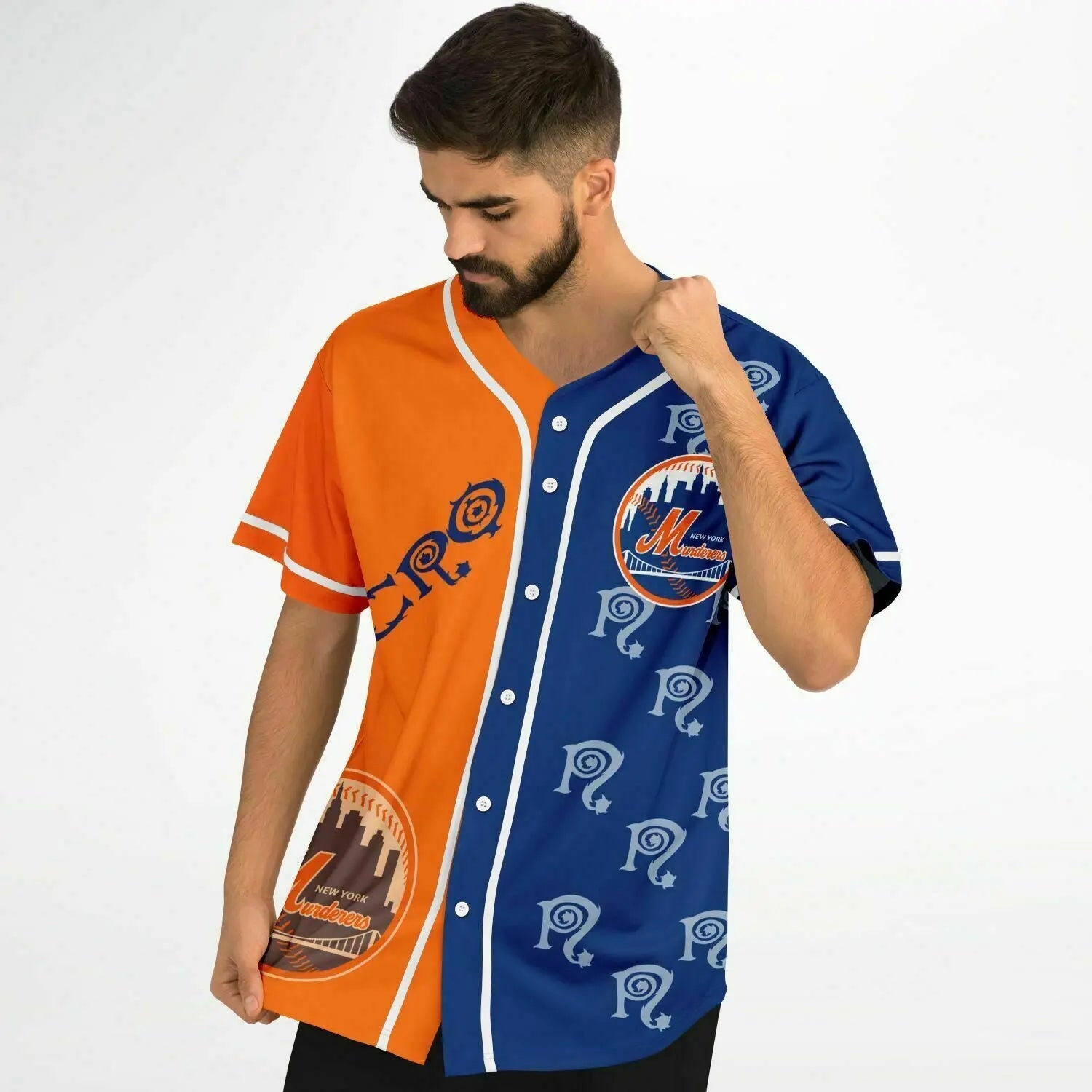 Necro - New York Murderers Orange/Blue - Baseball Jersey NECRO SUPER STORE