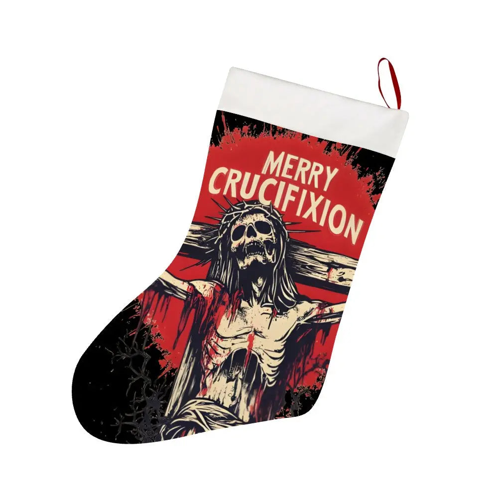 Merry Crucifixion Black - Christmas socks Inkedjoy