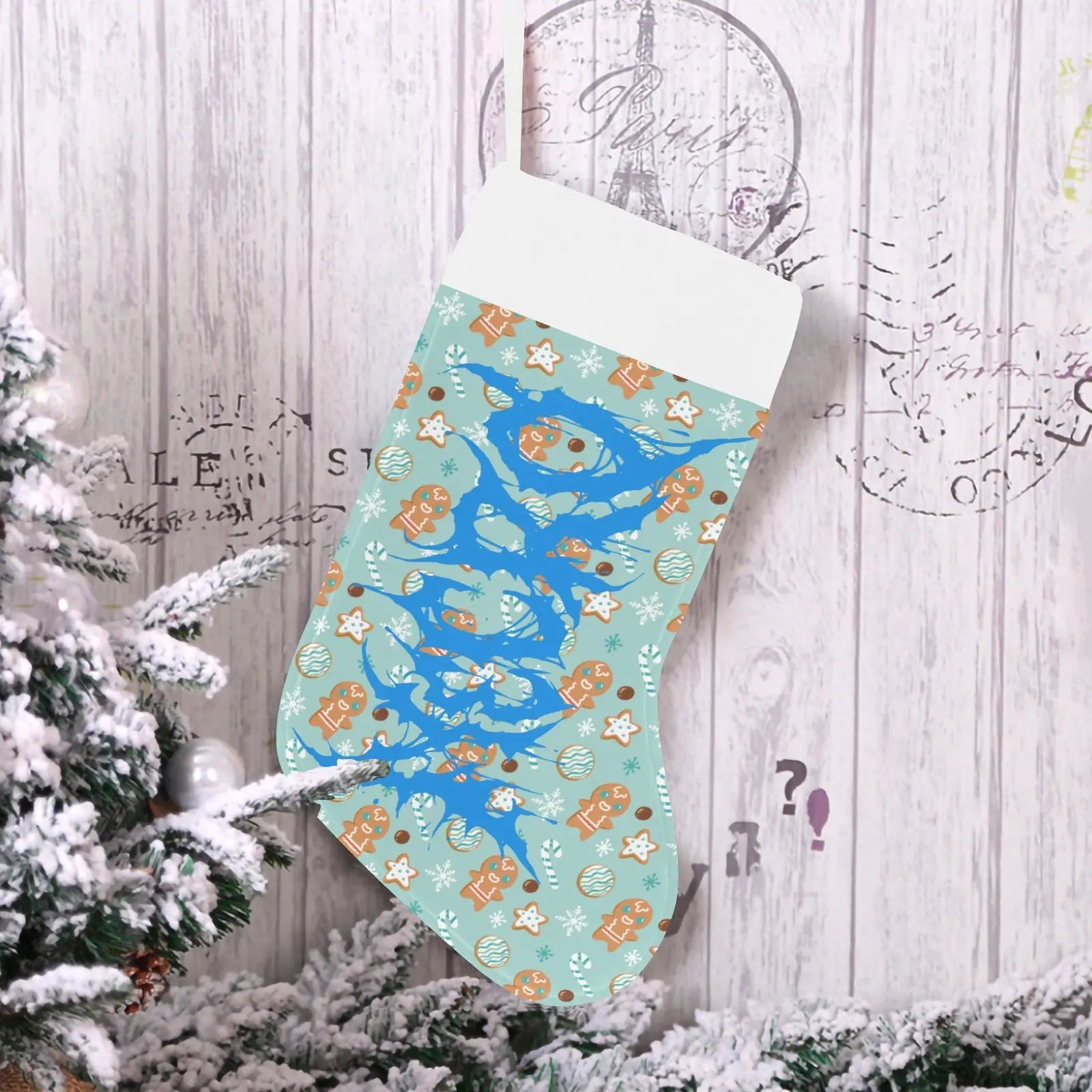 Necro Death Metal Logo - Light Blue/Aqua Design - Christmas Stocking Inkedjoy