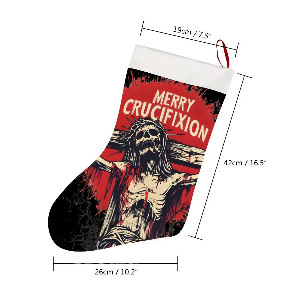 Merry Crucifixion Black - Christmas socks Inkedjoy