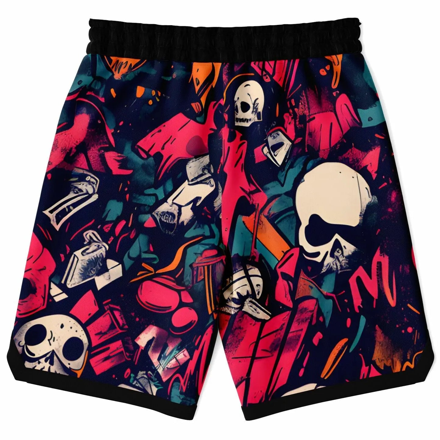 Hardcore Hiphop - Skull Collage - Basketball Shorts - NECRO SUPER STORE