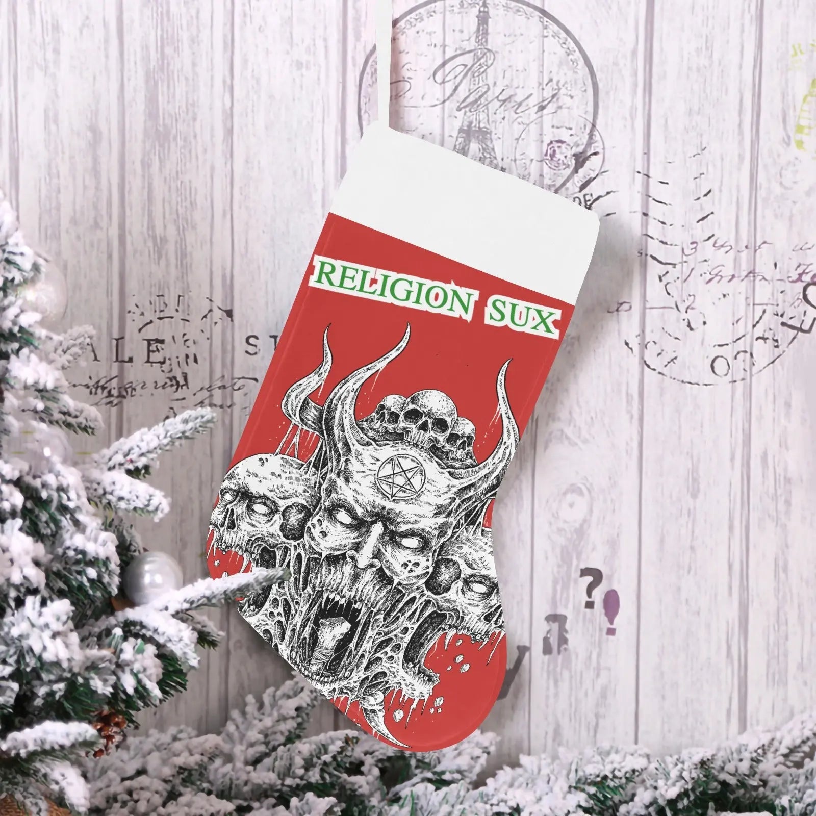 Religion Sux - Christmas Stocking Inkedjoy