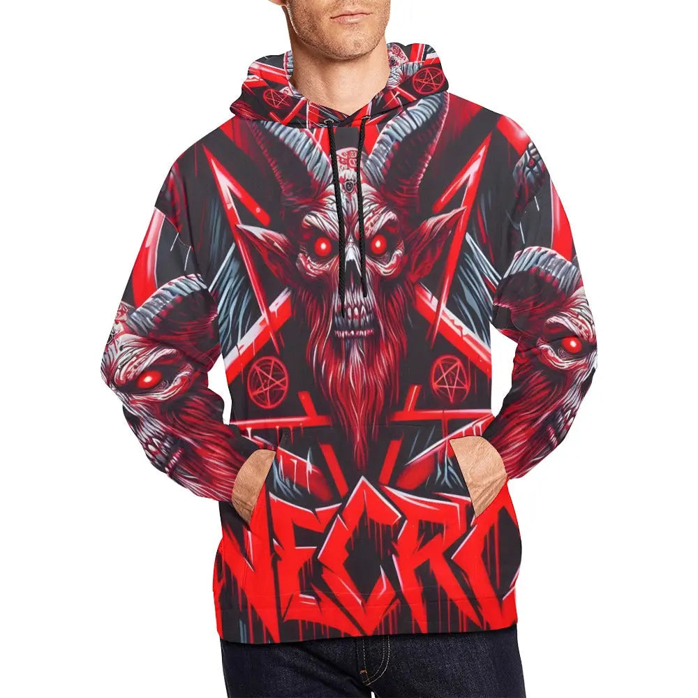 Necro - Satanic - All Over Print Hoodie Inkedjoy