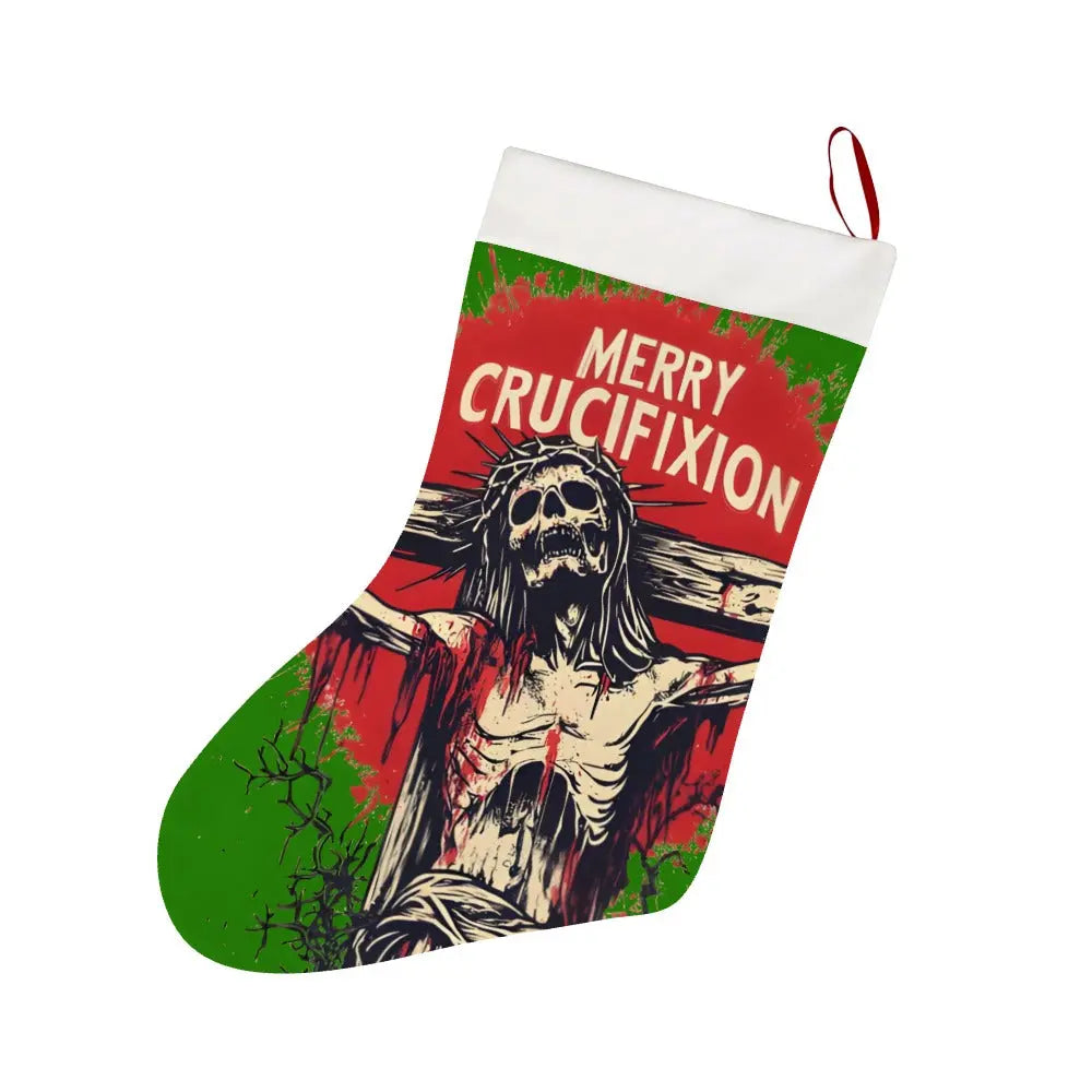 Merry Crucifixion Green - Christmas socks Inkedjoy