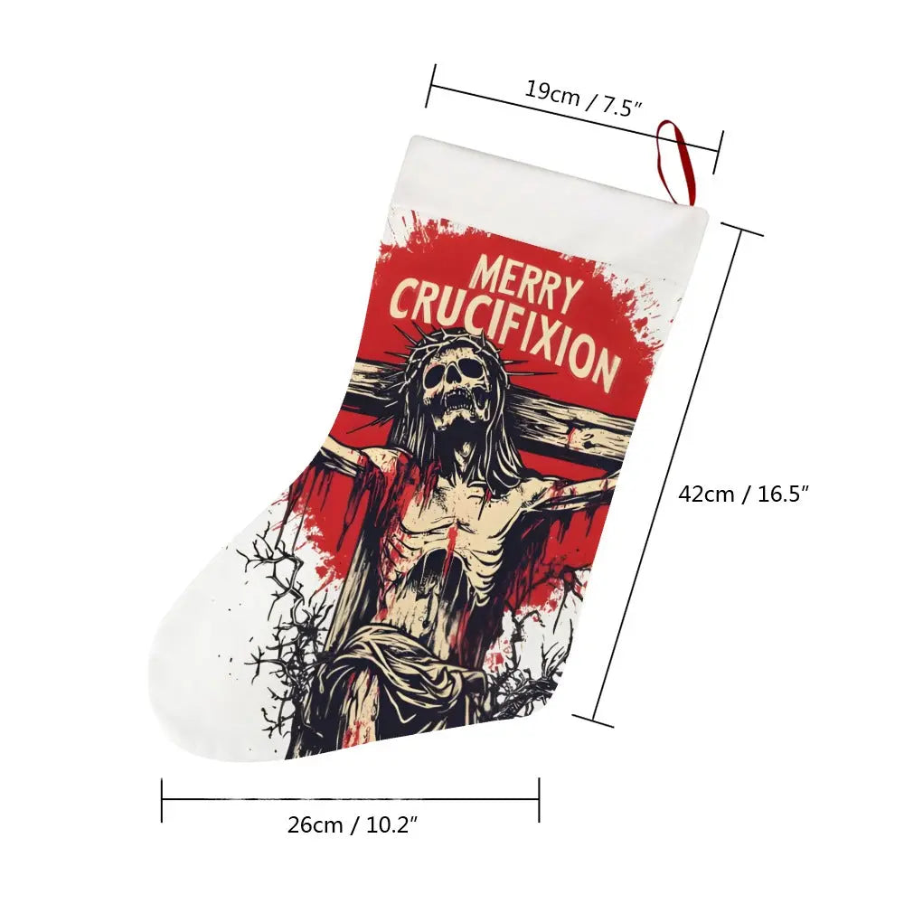 Merry Crucifixion White - Christmas socks Inkedjoy