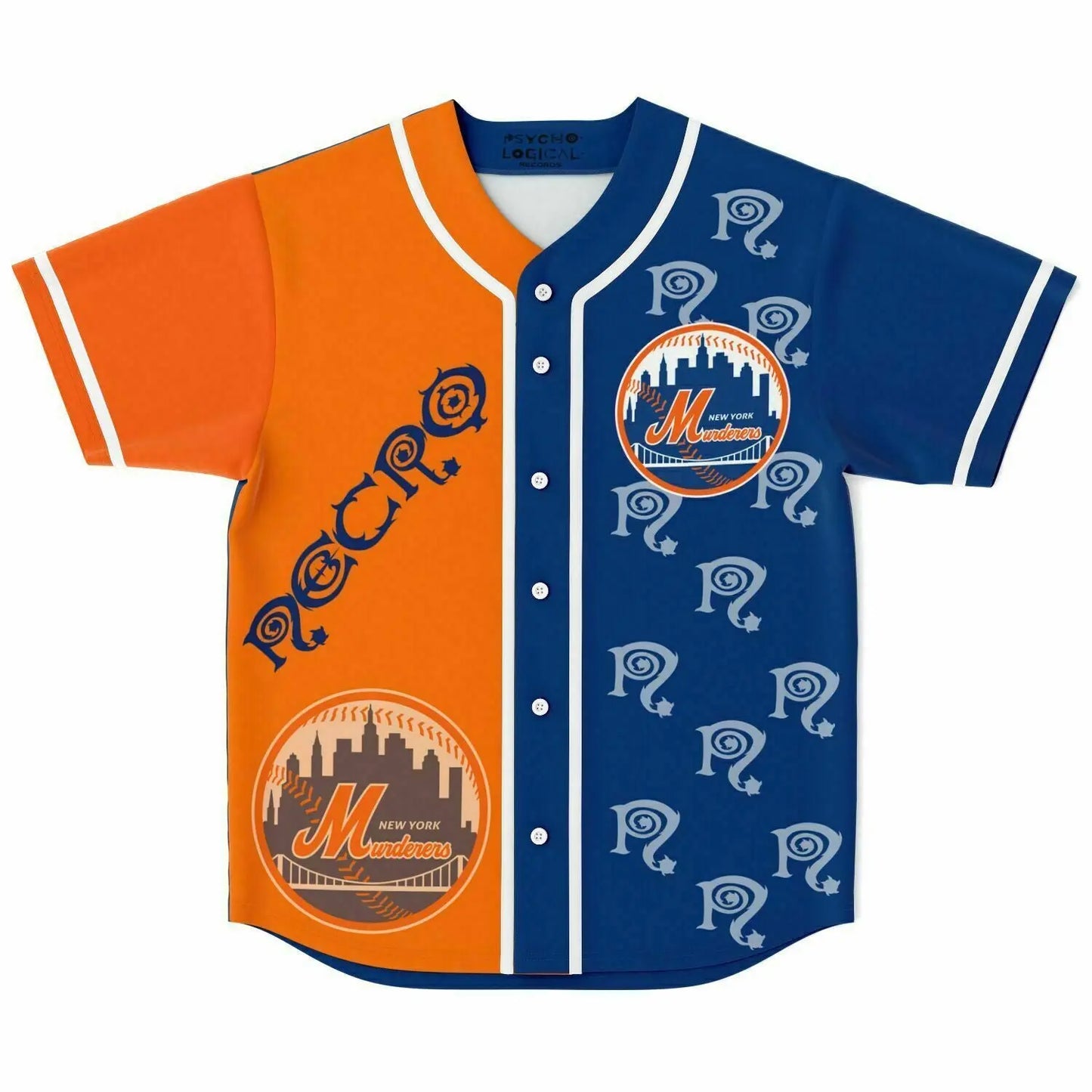 Necro - New York Murderers Orange/Blue - Baseball Jersey NECRO SUPER STORE