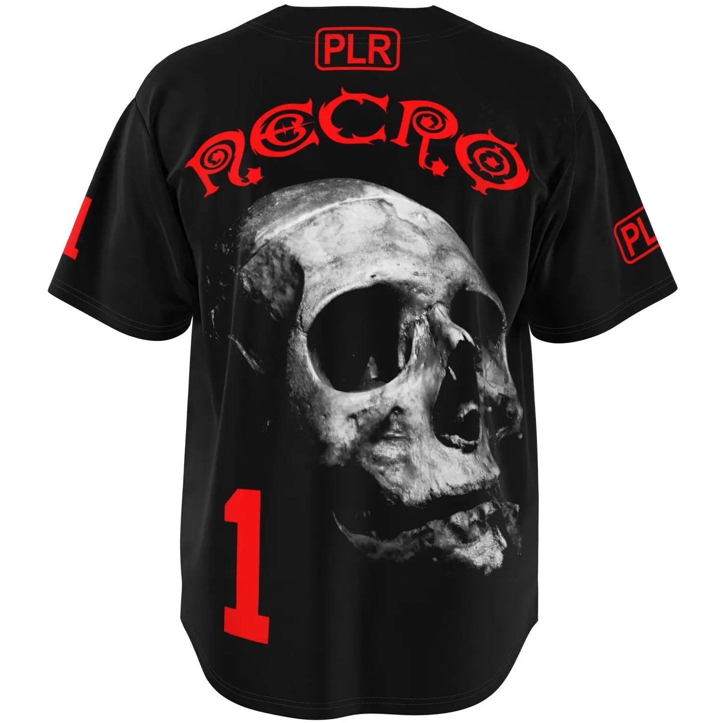 Necro - Skull Red Logo - Baseball Jersey NECRO SUPER STORE