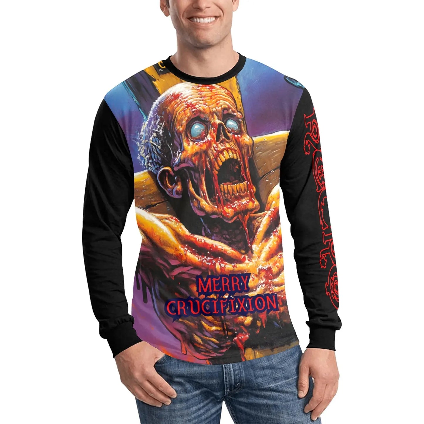 Merry Crucifixion - Men's Long Sleeve T-shirt Inkedjoy