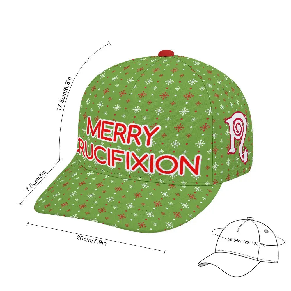 Merry Crucifixion - Green/Red/White - Baseball Cap NECRO SUPER STORE