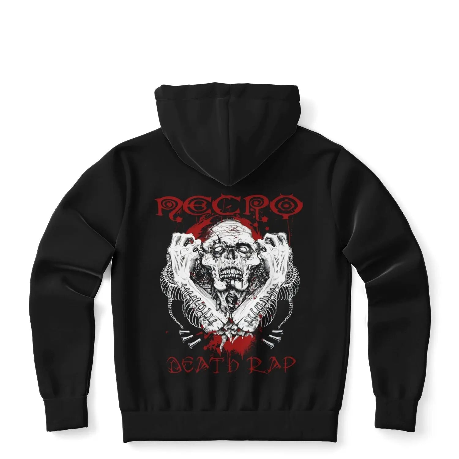 Necro Rapper Merch Necro - Death Rap - Zip-Up Hoodie - AOP - NECRO SUPER STORE – NECRO ...