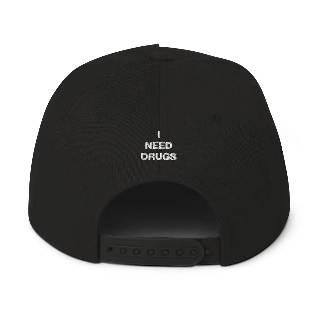 I Need Drugs - Howie Portrait - Flat Bill Baseball Cap NECRO SUPER STORE