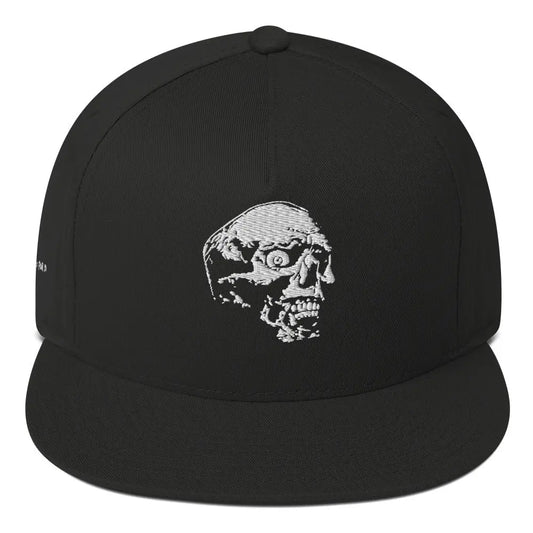 The Pre-Fix For Death - White/Black - Flat Bill Baseball Cap NECRO SUPER STORE