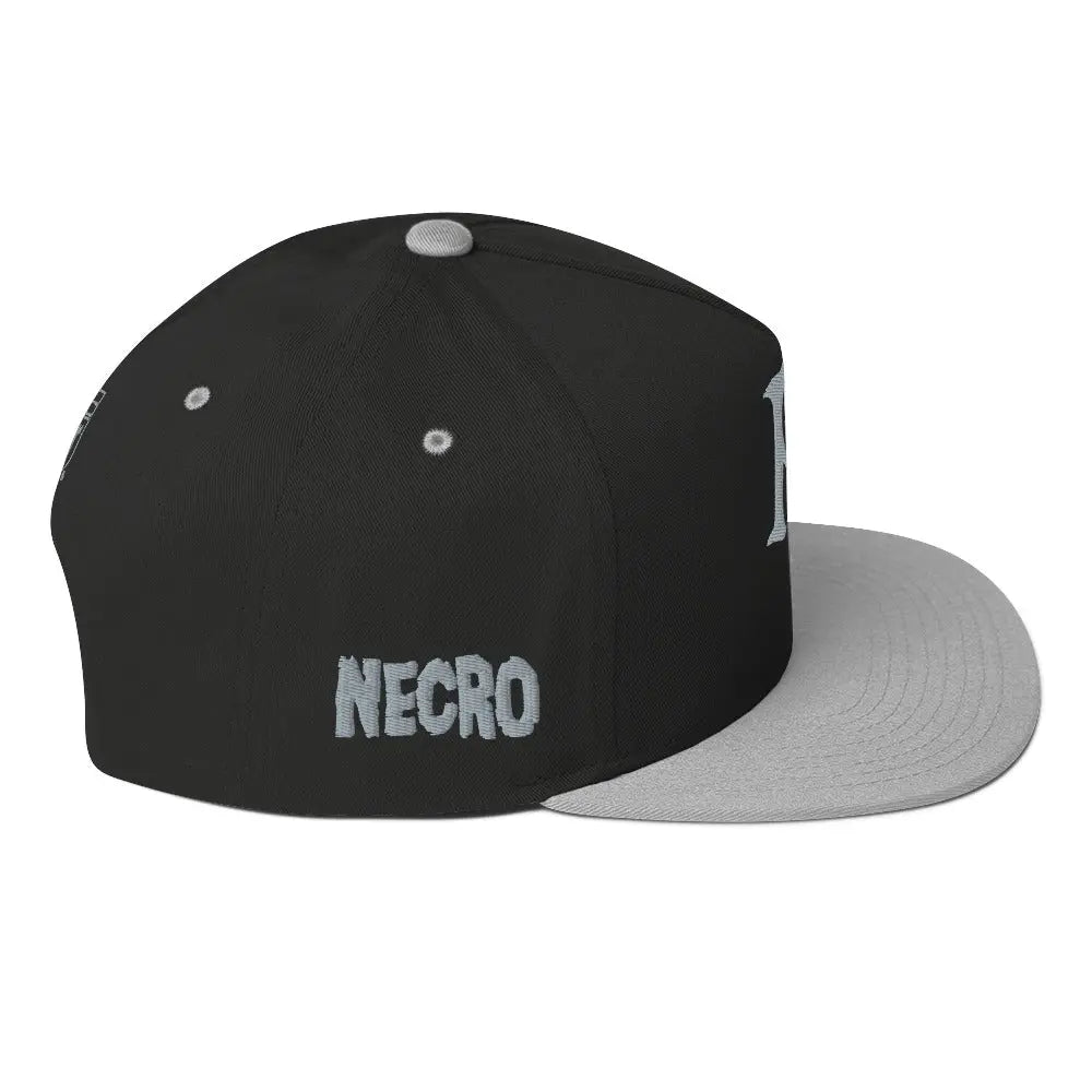 Necro - Grey N symbol - Blk/Grey Flat Bill Baseball Cap NECRO SUPER STORE