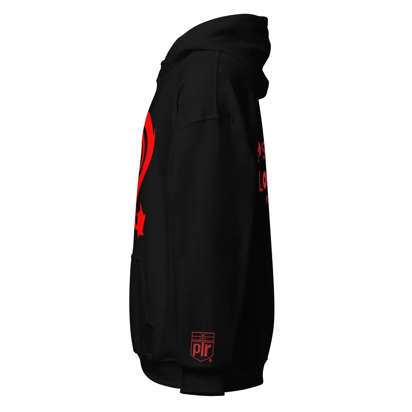 Red N Symbol/Black - Hoodie - Gilden Heavyweight NECRO SUPER STORE