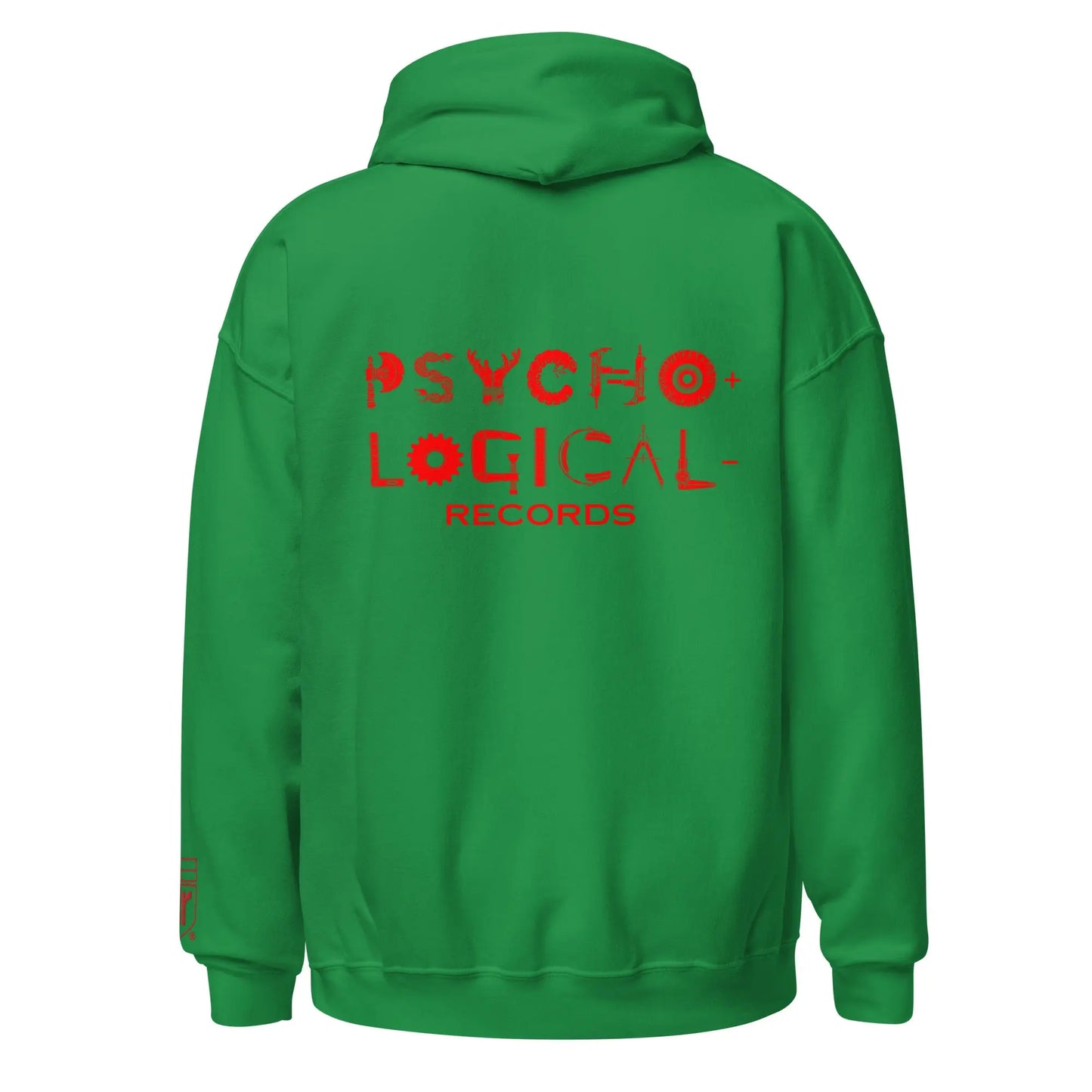 Necro - Red N Symbol/Green - Christmas Colors - Hoodie - Gilden Heavyweight - Front & Back Prints w/ Embroidery On Arm NECRO SUPER STORE