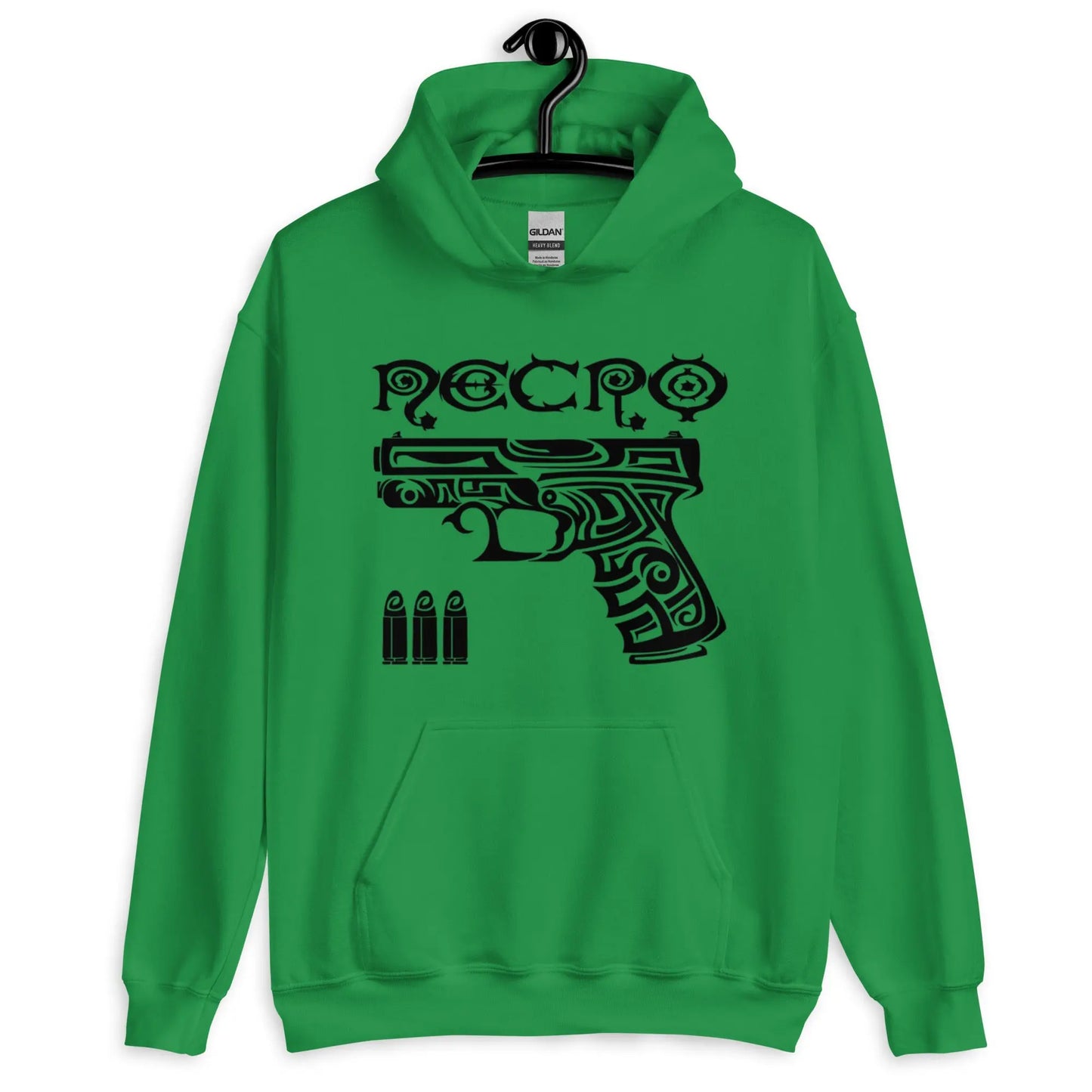 Necro - Tribal Gun - Hoodie - Gilden Heavyweight NECRO SUPER STORE