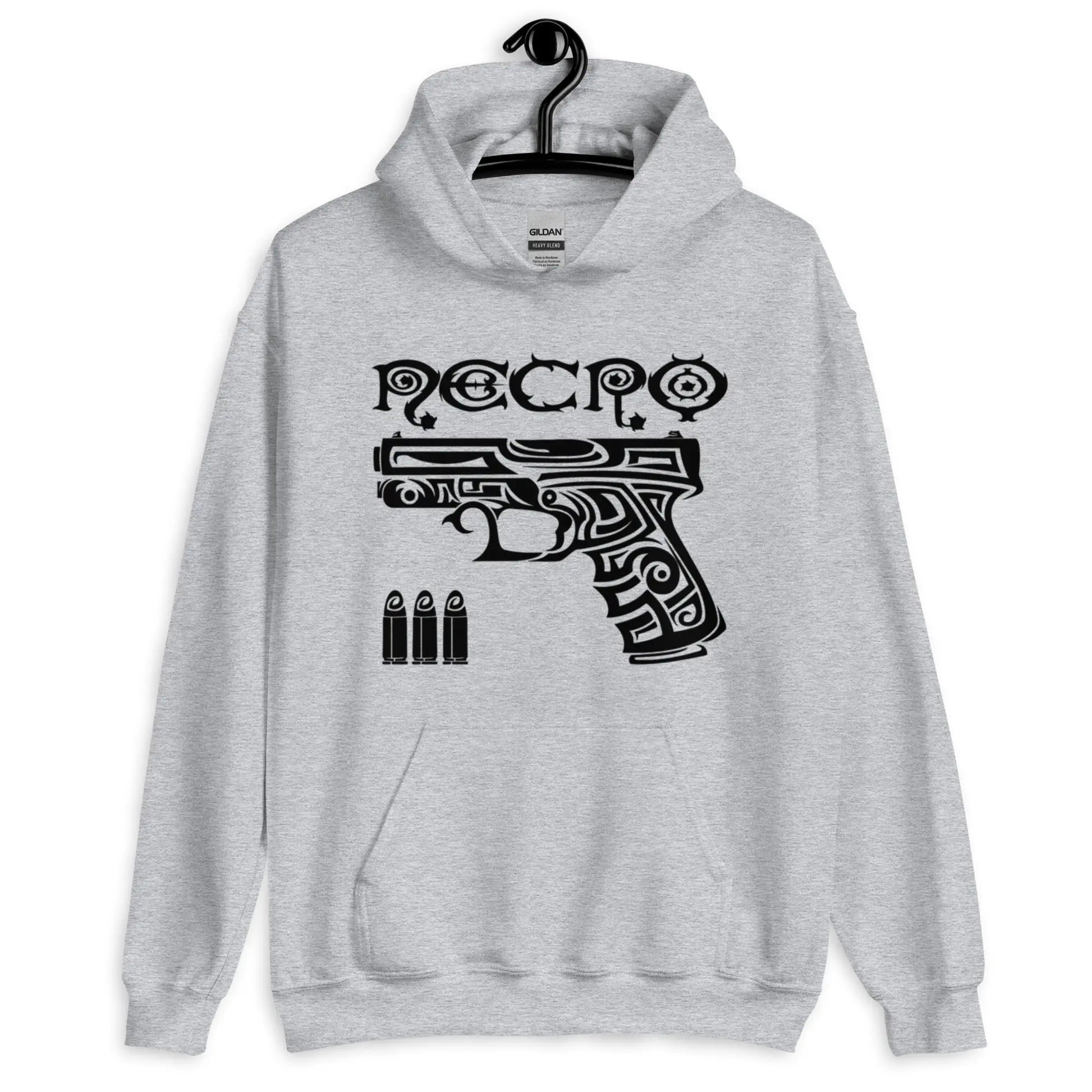 Necro - Tribal Gun - Hoodie - Gilden Heavyweight NECRO SUPER STORE