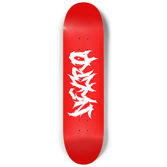 Necro - White/Red Death Metal Logo - Skateboard NECRO SUPER STORE