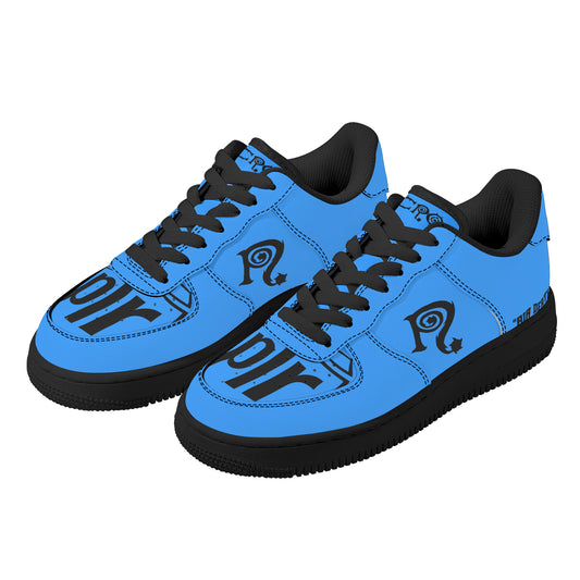 Necro - Light Blue/Blk N & PLR - Men's Low Top Leather Shoes