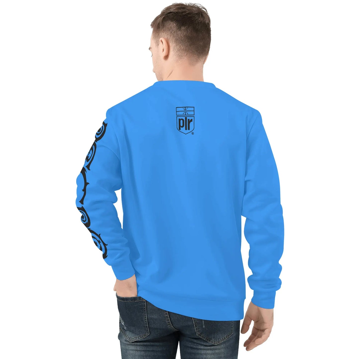 Necro - Light Blue/Blk N Logo- Men's All Over Print Sweater NECRO SUPER STORE