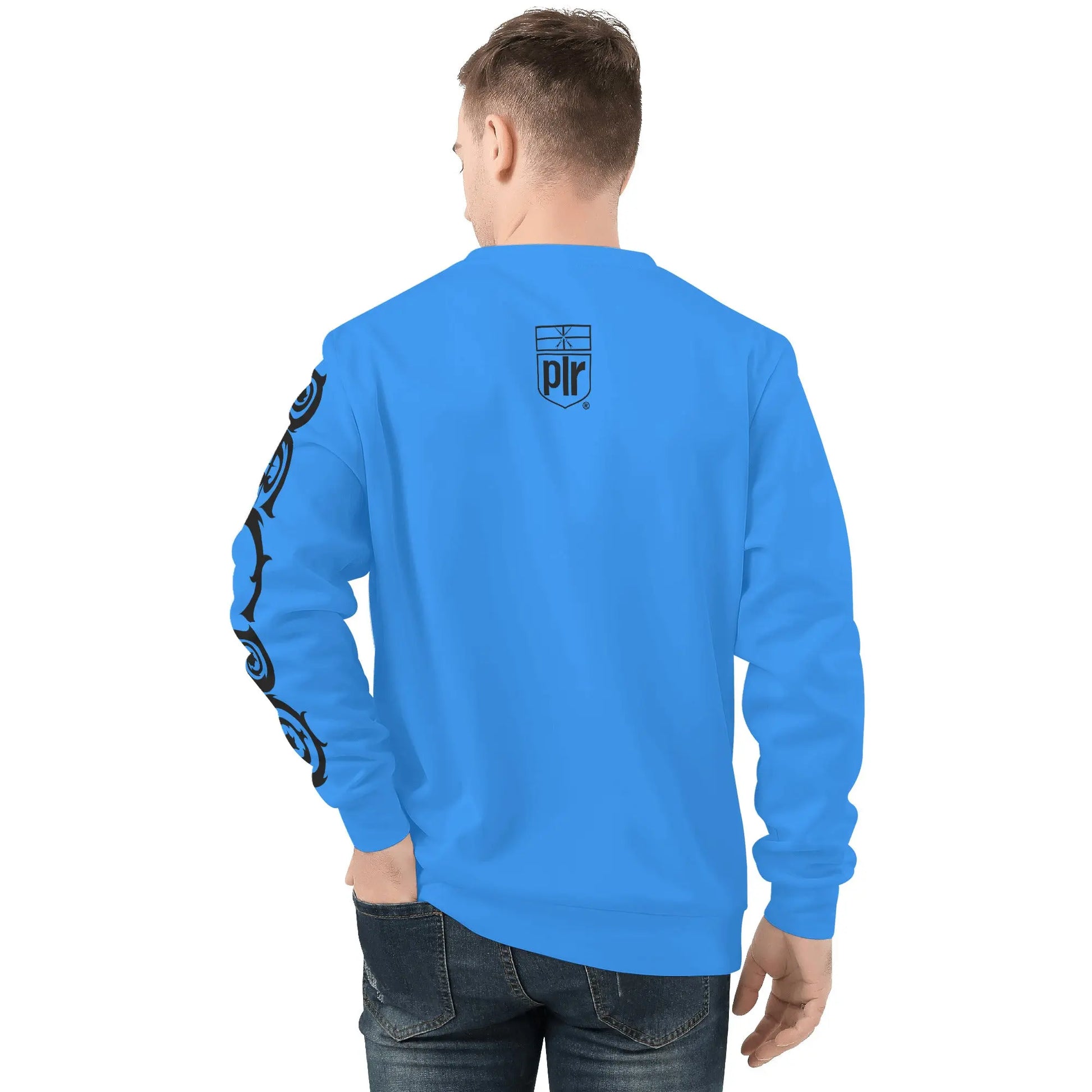 Necro - Light Blue/Blk N Logo- Men's All Over Print Sweater NECRO SUPER STORE