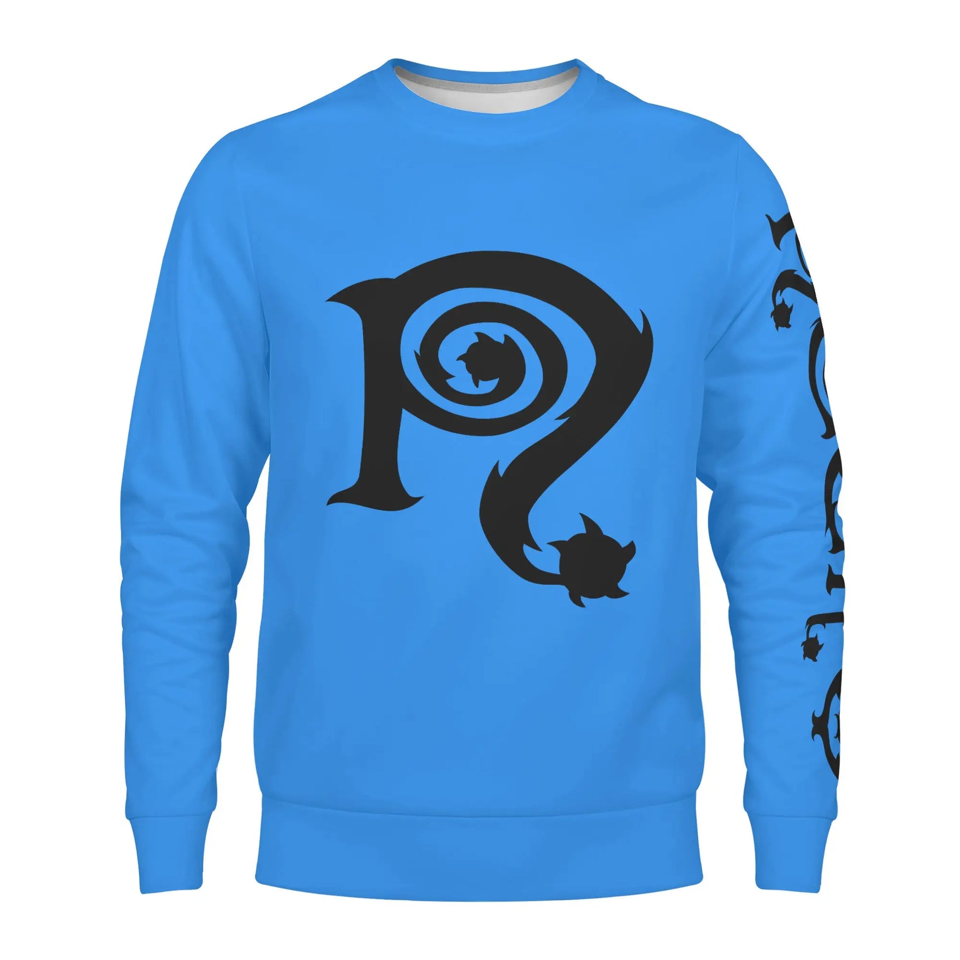 Necro - Light Blue/Blk N Logo- Men's All Over Print Sweater NECRO SUPER STORE