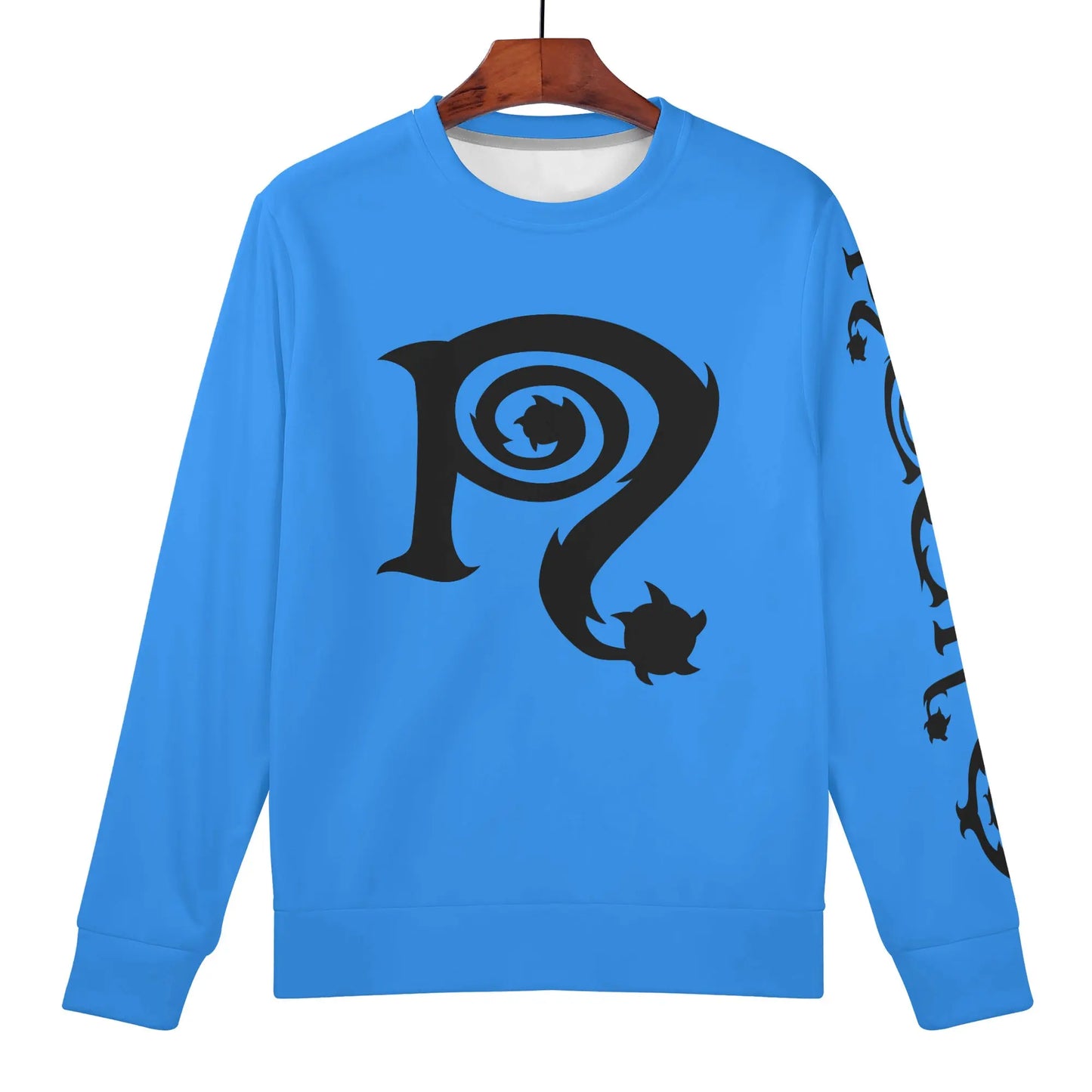 Necro - Light Blue/Blk N Logo- Men's All Over Print Sweater NECRO SUPER STORE