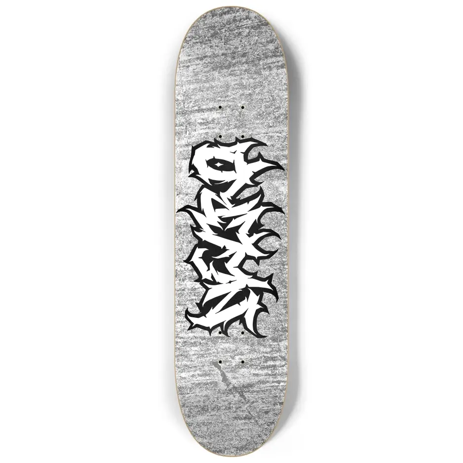 Necro - White/Blk Death Metal Logo - Skateboard NECRO SUPER STORE